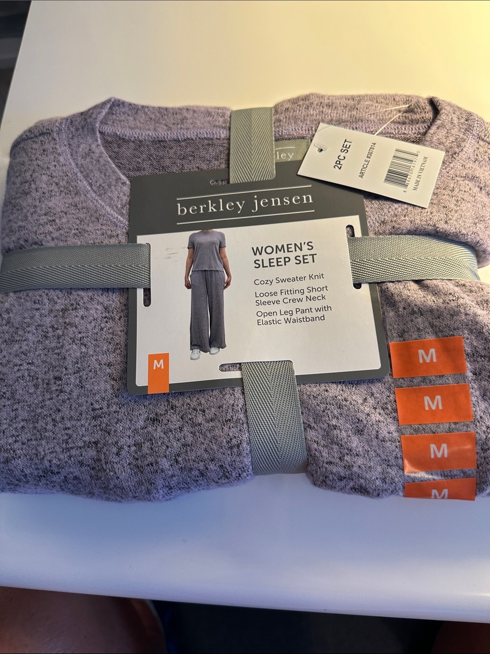 Berkley Jensen Women's Lavender Heather Cozy Sleep Set